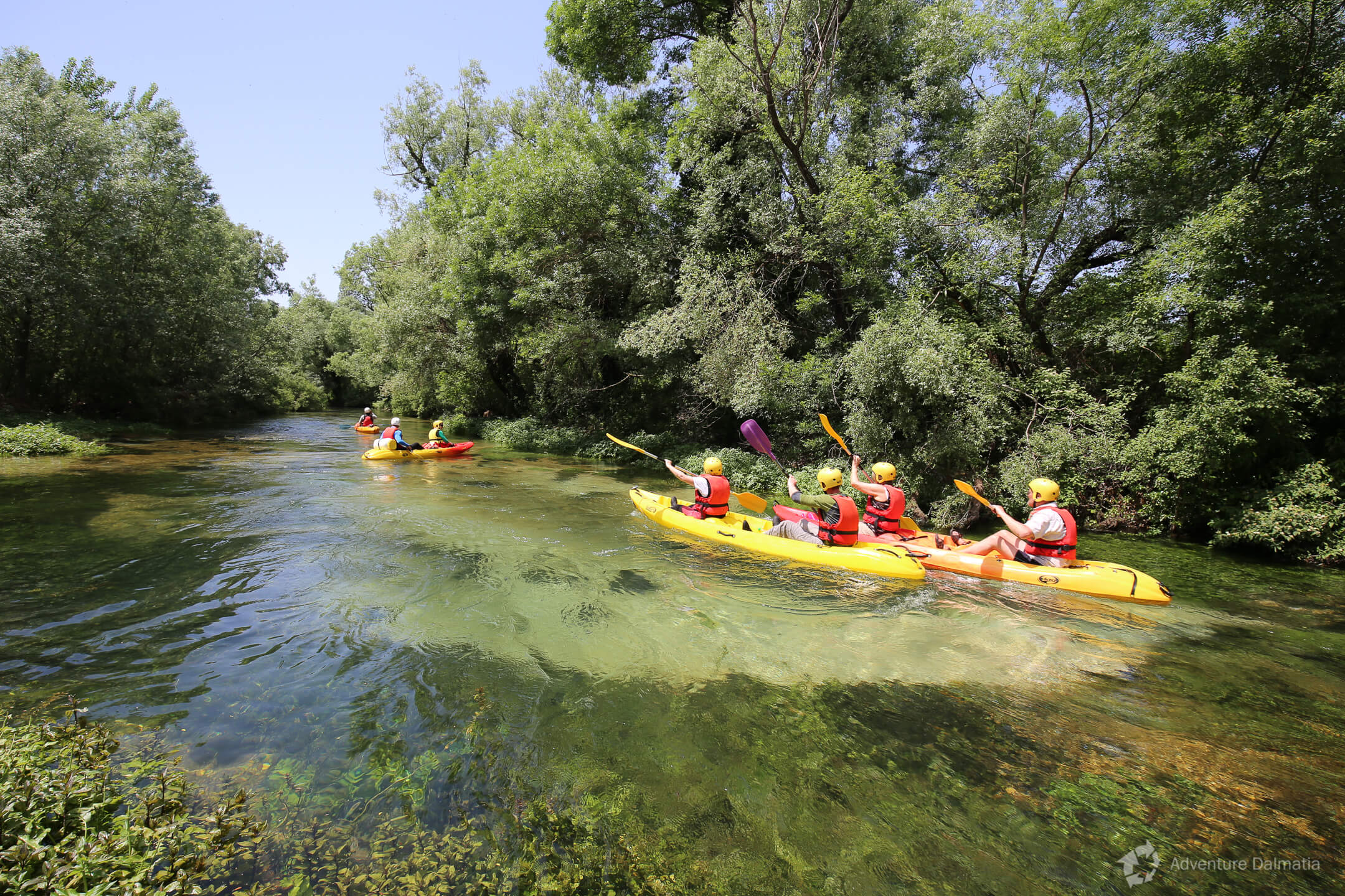 Canoeing on Vrljika river; excursion for whole family