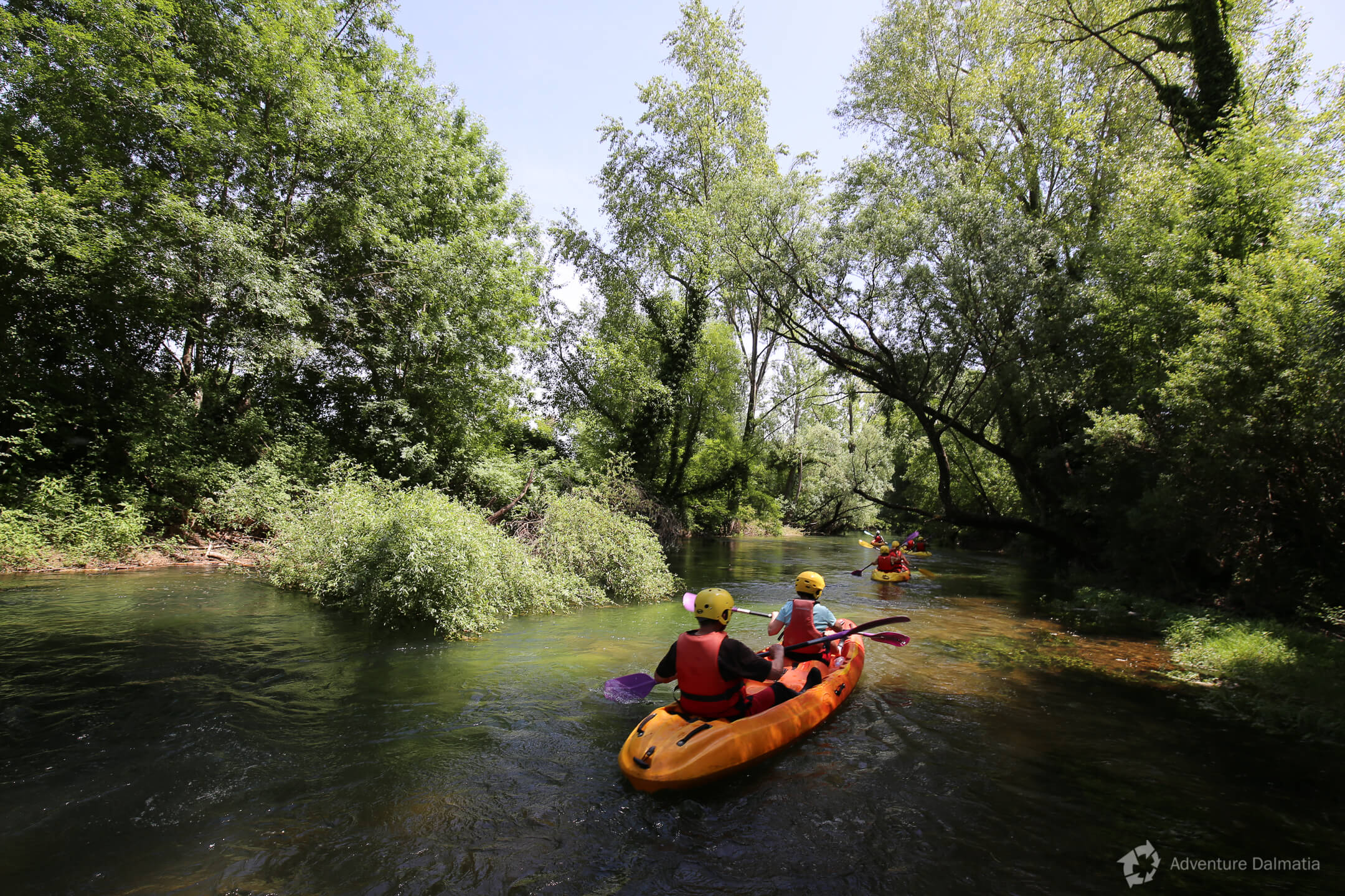 Canoeing on Vrljika river; family activities