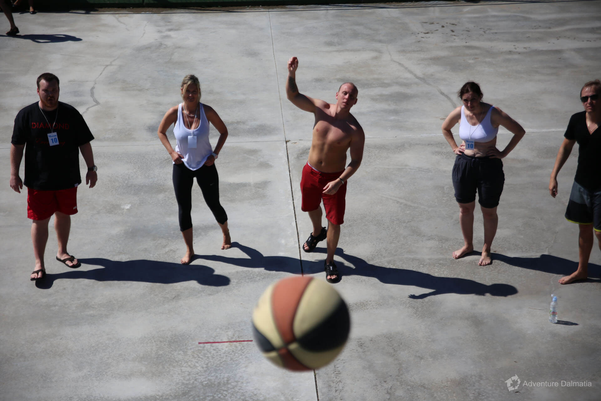 Basketball competition is a part of Split Adventure's team building games.